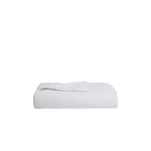 Parachute Linen Box Quilt in White