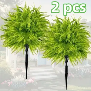 Realistic Fern Planters Set of 2, Artificial Potted Plant, Artificial Greenery Decorations, Perfect for Indoor Outdoor Use, Ideal for Garden Shop Bar Hotel Home Party Wedding