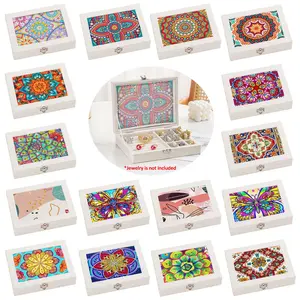 5D Special-Shaped Diamond Painting Travel Jewelry Box — DIY Handmade Portable Rhinestone-Embellished Storage Holder Boxes for Stud Earrings, Rings, Necklaces, Bracelets Gifts for Women