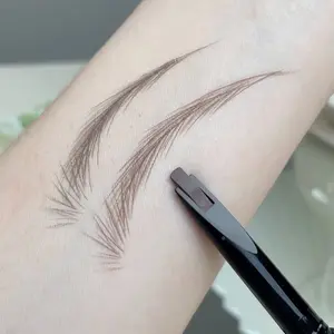 Double-ended eyebrow pencil with blade-shaped tips for creating defined, long-lasting, waterproof, and sweatproof brows. Suitable for beginners and can be used to create any eyebrow shape. Eyebrow Makeup Products