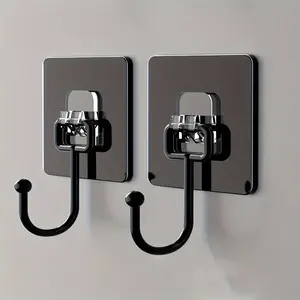 10 Large Wall Hooks, Self-Adhesive Hanging Hooks, Multi-Purpose Coat Towel Key Hangers, Waterproof Bathroom Kitchen Accessories