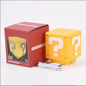 Super Bro Inspired Question Block Lamp with Sound Effects USB Charged Night Light for Gamers Ideal Gift for Boys Holiday gift