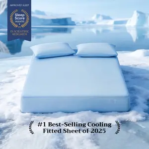 SOFUSOFO SofuFit Cooling Fitted Sheet, High-Performance Polyethylene & Polyamide Blend, Q-Max≥0.25 Tech, 18" Extra Deep Pocket with Side Storage, Breathable & Silky Bedding for Hot Sleepers outdoorfun