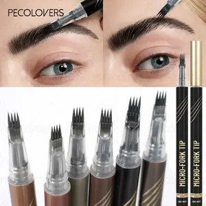 Ultra-Fine 4-Branch Eyebrow Pencil, Waterproof & Sweatproof, Natural 3D Wild Brow Look, Realistic Definition, Smudge-Free, Black Set - Perfect Christmas or Birthday Gift