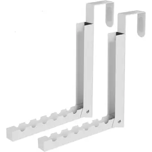 Over The Door Folding Clothes Drying Rack, Folding Hanging Coat Rack Collapsible Portable Clothing Hanger Hook for Indoor Laundry Room Compact Small Space - 2 Pack (White)