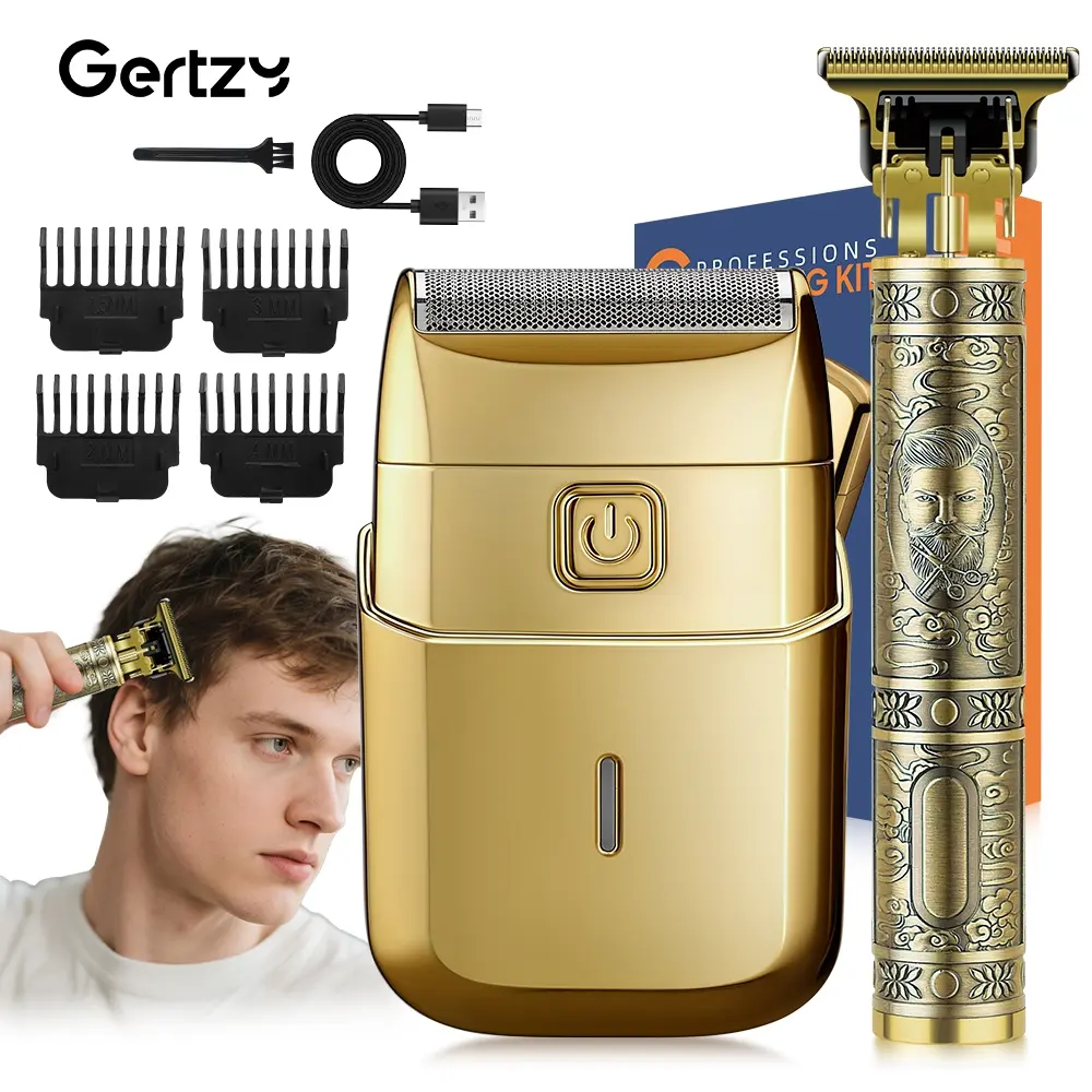 Professional Men's Hair Clipper & Beard Trimmer Kit, Rechargeable Hair Trimmer with Accessories, Hair & Beard Trimmer for Men, Great for Travel