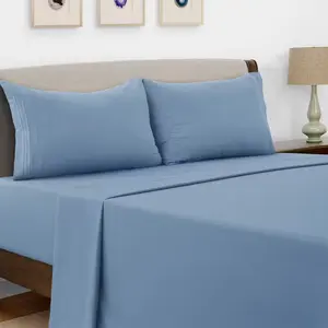 Solid Color Microfiber Sheet Set – 16-Inch Deep Pocket, Soft, Breathable, Machine Washable – Fits Queen/King/Full/Twin Beds comfort