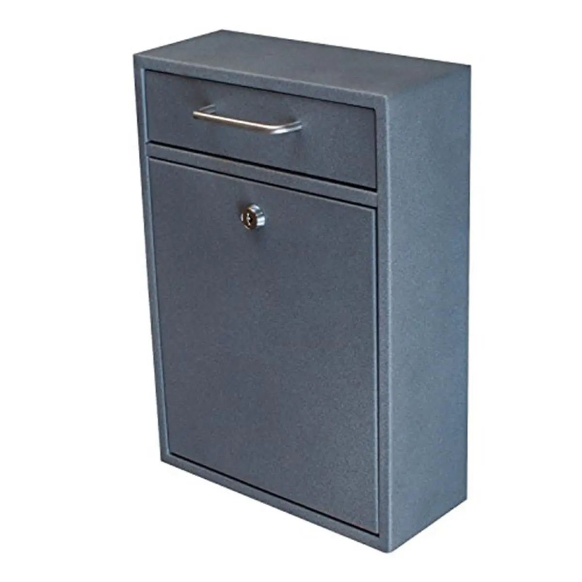 Epoch Design Locking Security Drop Box - Granite, Galvanized Steel Wall-Mount Secure Delivery Safe with Key Lock for Office Use
