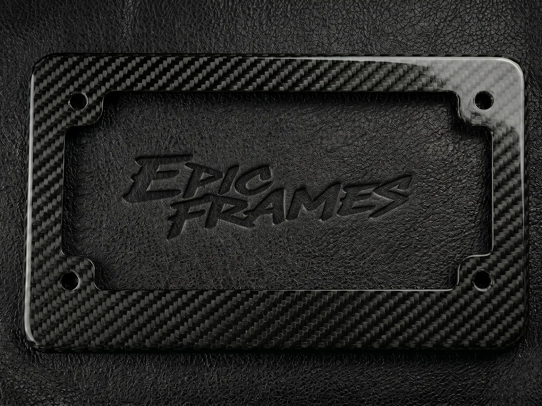 Premium Motorcycle Carbon Fiber License Plate Frame Holder with Hardware