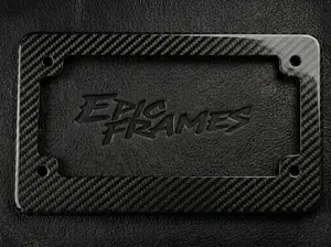 Premium Motorcycle Carbon Fiber License Plate Frame Holder with Hardware