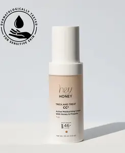 Hey Honey Trick and Treat CC² Cream SPF 46 | Active Color Correcting Cream with Honey & Propolis | Flawless Cover For Rosacea, Skin Redness & Mature Skin