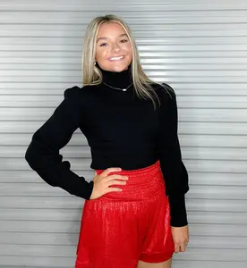 Metallic Swing Shorts - Red