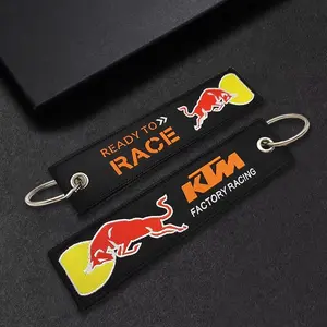 Embroidered Style Motorcycle Keyring, Ready to Race Ktm Bull Accessories, Fits 790adv & 890 Adv Models, Keychain Lanyard