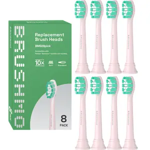 Brushmo Replacement Toothbrush Heads Compatible with Philips Sonicare Electric Toothbrush HX9023, Pink, 8 Pack Oral Sonicare-Compatible Toothbrush