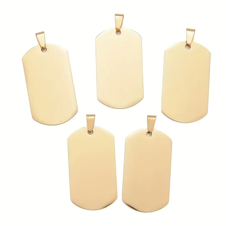 5pcs Metallic Stainless Steel Cylinder Jewelry Pendants - Blank Surface, Smooth Edges, High Gloss Durable Blanks, DIY Crafts Supplies for Engraving/Stamping/Laser Cutting Personalization, Ideal for Necklaces, Craft Enthusiasts