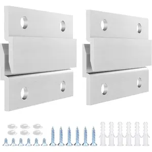 Aluminum French Cleat Picture Hanger, Interlocking Z Hanger Wall Mounting Bracket Hardware Kit, Z Clips for Hanging Wall Painting Mirrors Panels Artwork Cabinet Whiteboard, 2inch 6Pairs