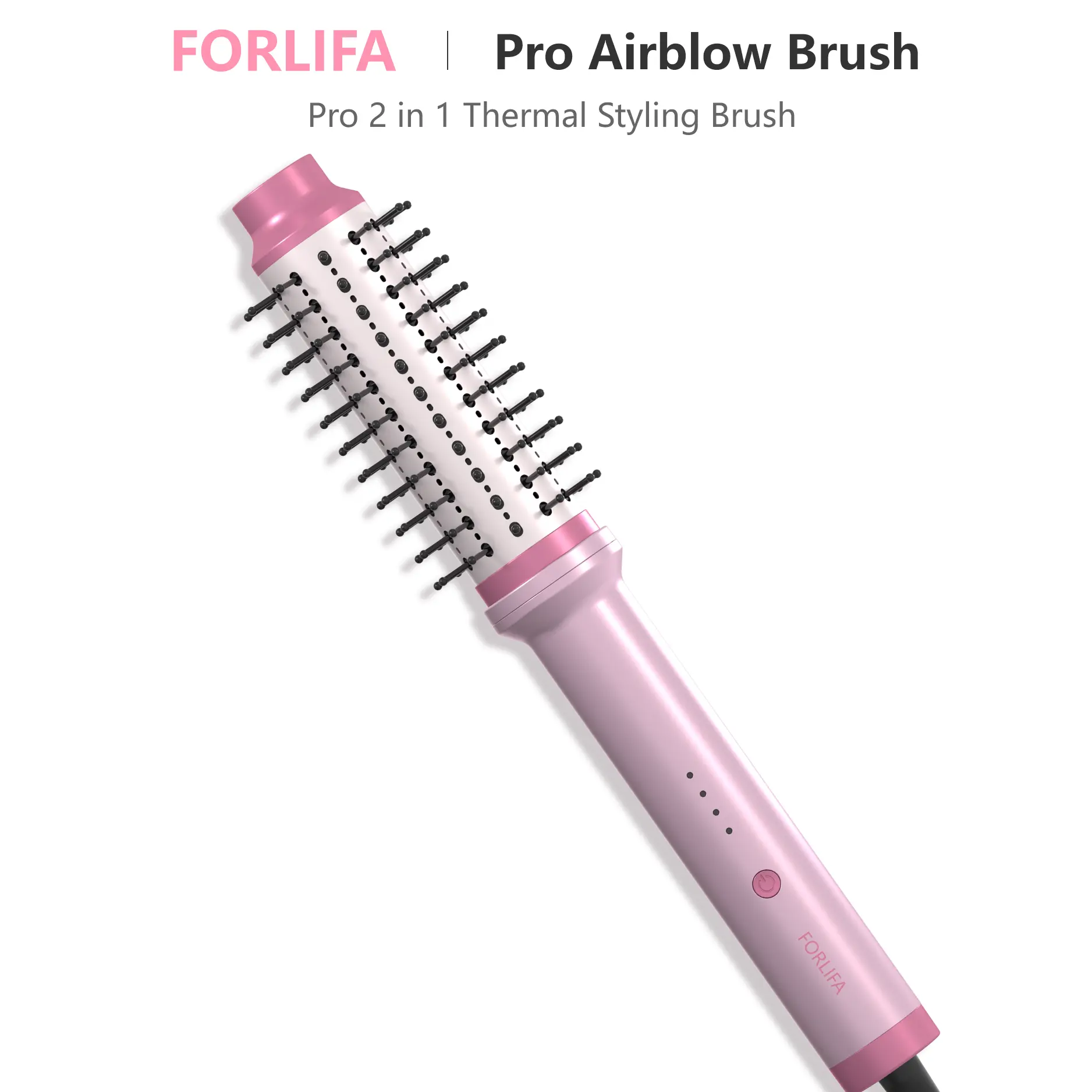 FORLIFA-Pro Airblow Brush Multifunctional Styler - 2-in-1 Thermal Styling Brush with AirBlow Tech, Cooling Air, 1.2B Negative Ions, Triple Hair Protection, Automatic Shut-Off, Anti-Tangle, Straightening Comb Bristles, Summer Vibes