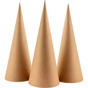 3 Pcs Paper Mache Cones Open Bottom 13.8 x 5 in, Extra Thick Cardboard Cones for Crafts Paper Cones for Christmas Valentine Gnomes Christmas Tree DIY Projects and Decorations