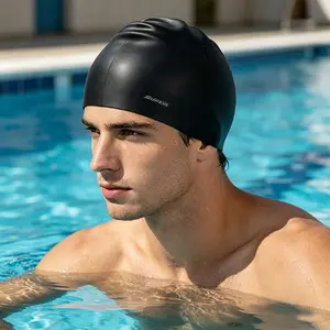 3pcs Silicone Swim Caps for Women & Men, High Elasticity Non-Slip Swimming Cap Waterproof Long Hair Design, Comfortable Swim Hat for Adults, Pool & Training (Assorted Colors) outdoorfun