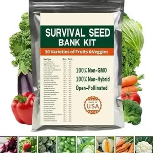 Open Seed Vault - 30,000 Heirloom Vegetable Seeds: Diverse 30 Variety Pack for Home Gardens, Emergency Preparedness & Sustainable Farming