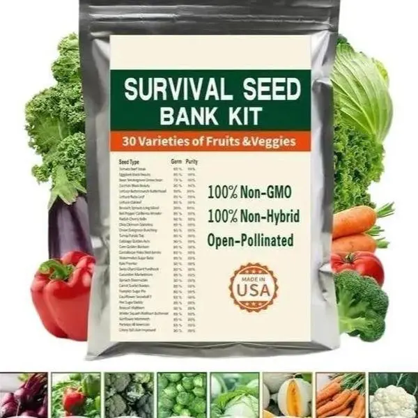 Open Seed Vault - 30,000 Heirloom Vegetable Seeds: Diverse 30 Variety Pack for Home Gardens, Emergency Preparedness & Sustainable Farming