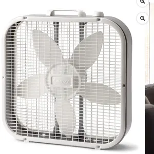 Lasko 3733 Box Fan White: 20" Portable Floor Fan for Rooms, 3 Speeds, Air Circulation, Indoor Use, ETL Listed