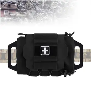Outdoor MOLLE Rapid First-aid Belt Pouch Survival Two-Piece System Med Roll Carrier Hypalon Handle Bag