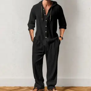 Men’s hooded set for spring/summer: breathable drawstring long-sleeve shirt + pants two-piece, TikTok Shop