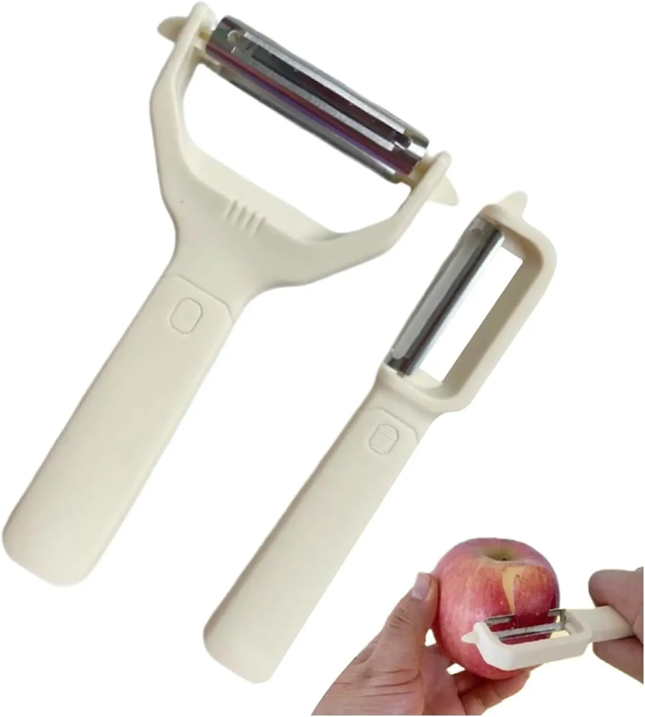 Multifunctional Stainless Steel Vegetable Fruit Peeler Grater Set - Smooth Peeling, Non-Slip, Comfortable Handling Design Kitchen Utensil for Meal Prep (Suitable for Onion, Potato, Carrot)