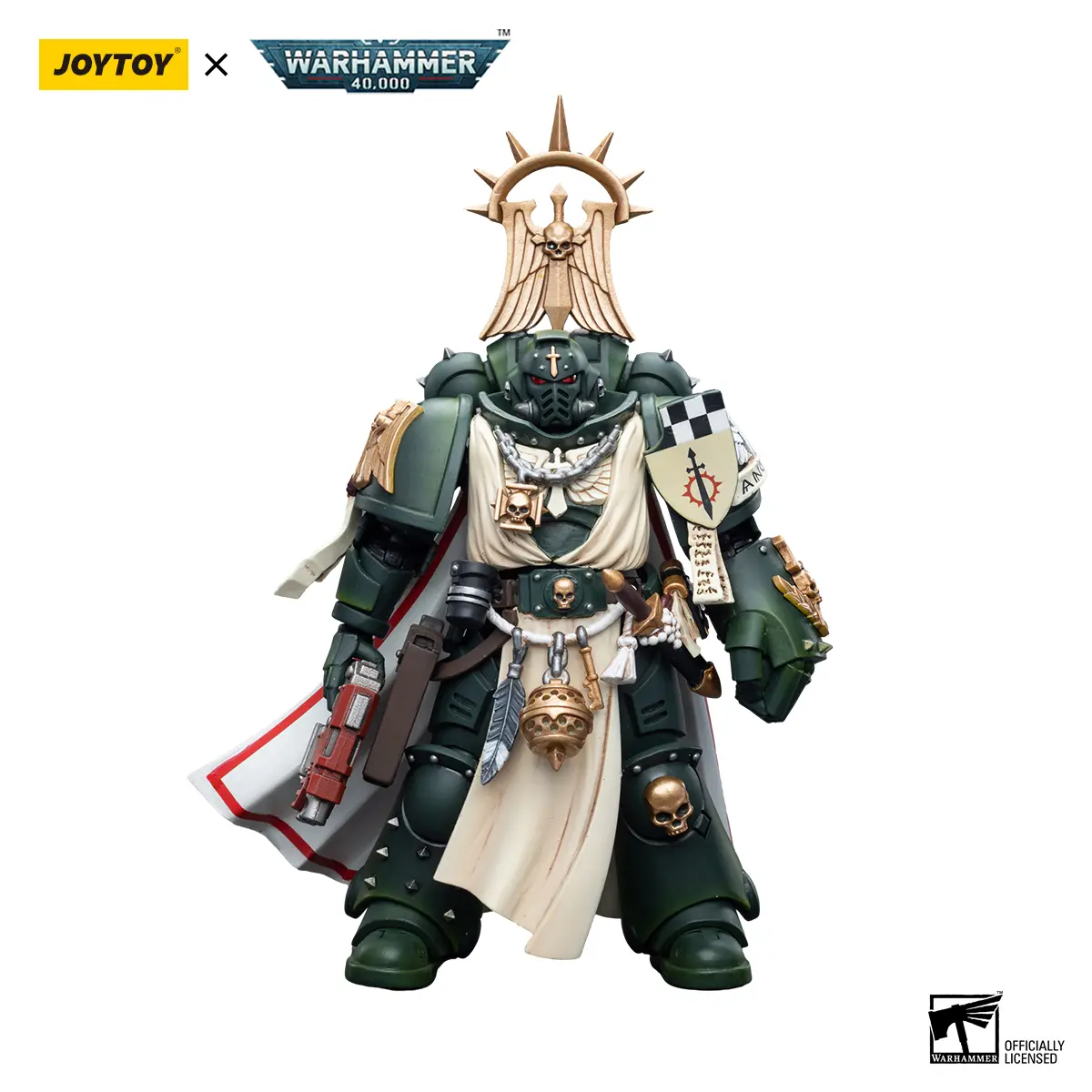 Joytoy 1/18 Hyper-Realistic Multi-Jointed PVC Collectible Small Action Figure Set - Detailed Dark Angels Master, Power Fist, LED Eye, JT7691 Combo, Birthday Gift for Toys & Hobbies Enthusiasts, Collectible Action Figures, Small Action Figures
