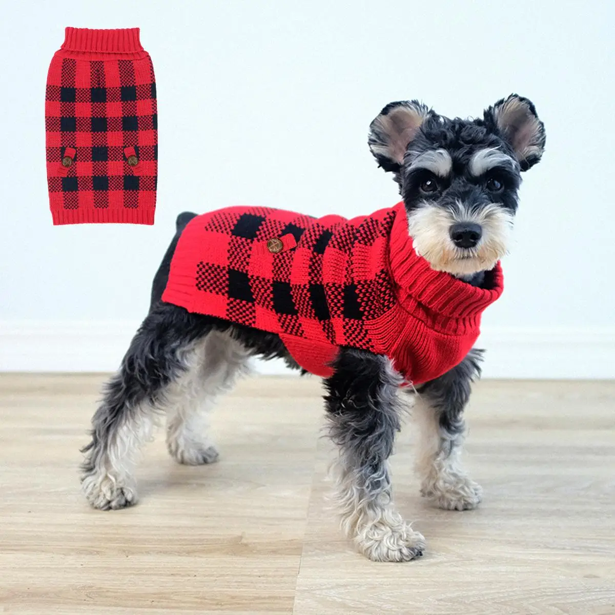 Plaid Print Pet Sweater, Soft Warm Pet Knitwear for Small Dogs, Casual Comfortable Pet Clothes for Autumn & Winter, Dog & Cat Clothing Supplies, Chris