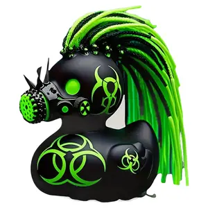 Goth Cyberpunk Resin Duck Statue, Cool Dark Satanic Gothic Ornaments Home Bedroom Décor (Biochemical Duck)