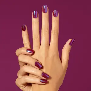 DASHING DIVA Twin Flame Semi-Cured Gel Nail Strips - Iridescent Sangria/Blue with Shimmery Chrome Finish