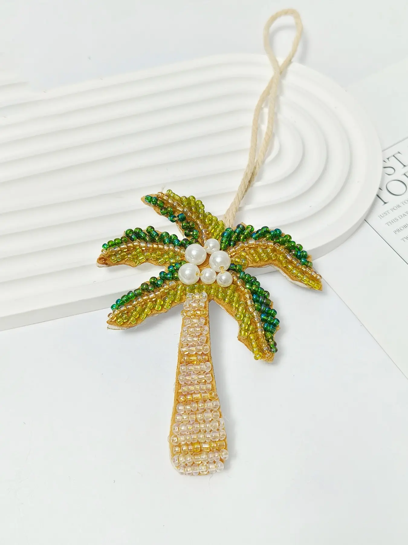 Star Starfish & Coconut Tree Bag Pendant, Coconut Tree, Faux Pearls, Tropical Palm Tree Keychain Bag Pendant Purse Charms For Handbags, Purse Accessories, Car Keychain Gift For Family, Friends, Bag Charm, Charms For Purses, Trendy Bag Charms
