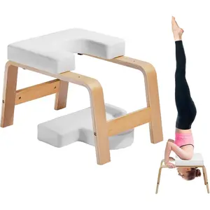 VEVOR Yoga Headstand Bench, 300 lbs Capacity Yoga Inversion Chair for Family Gym, Headstand Trainer with Wood Frame PU Pad, Stand Yoga Stool for Strength Balance Training, Relieve FatigueVEVOR Super Brand Day