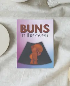 Pregnancy Congratulations Announcement Card "Bun in the Oven: A Sweet Surprise"