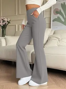 A popular casual and fashionable micro flared pants for women, slim fitting and versatile wide leg pants, suitable for all seasons, suitable for home, indoor, and outdoor wear