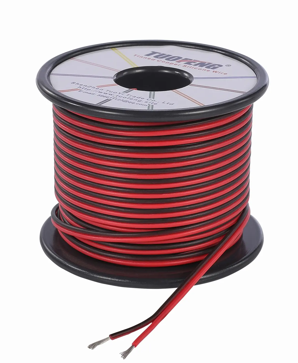 TUOFENG 22 AWG Wire Silicone Insulated Electrical Wires 100 ft 2 Conductor Parallel Wire - Flexible Silicone Wire of Stranded Tinned Copper Wire, Solder Through Quickly
