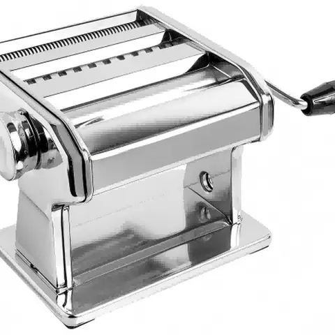Food Grade Stainless Steel Manual Pasta Maker Machine - Kitchen Utensils with Adjustable Roll, Steady Hand Crank, Clamp, Baffle, Roll+Cut in 1, Spaghetti Cut, Quick Rinse Clean for Homemade Spaghetti, Lasagna Sheeting