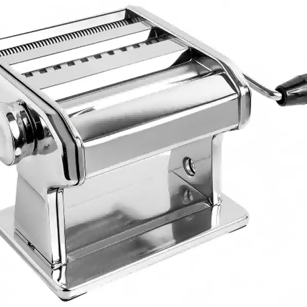 Food Grade Stainless Steel Manual Pasta Maker Machine - Kitchen Utensils with Adjustable Roll, Steady Hand Crank, Clamp, Baffle, Roll+Cut in 1, Spaghetti Cut, Quick Rinse Clean for Homemade Spaghetti, Lasagna Sheeting