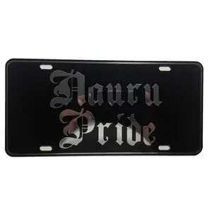 CustoMonsterDesigns Nauru Pride Heavy Duty Aluminum License Plate