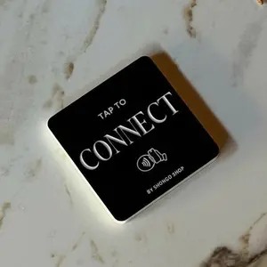 Contactless NFC Menu Tag - Tap to Link for Restaurants Bars Cafes Hotels Salons Events - No QR Code Needed - Fully Editable Links - Adhesive Backing Option - Sleek Professional Look