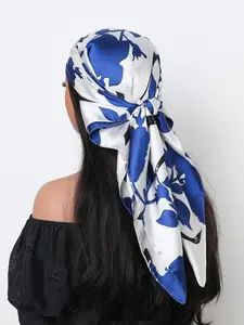 Women's Elegant Floral Print Square Scarf, Casual Soft Comfortable Shawl for Daily Wear, Fashion Accessories for Women & Girls