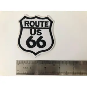 Route 66 Embroidered Biker Vest Patch