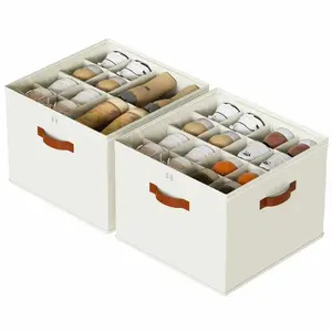 Space-Saving Shoe Storage Box & Under Bed Organizer | Clutter-Free Foldable Closet Shoe Cubby with Custom Adjustable Dividers & Dust-Proof Clear Window Cover | Fits Up to 16 Pairs | Durable Original Canvas Texture for Entryway, Dorm & Small Apartment
