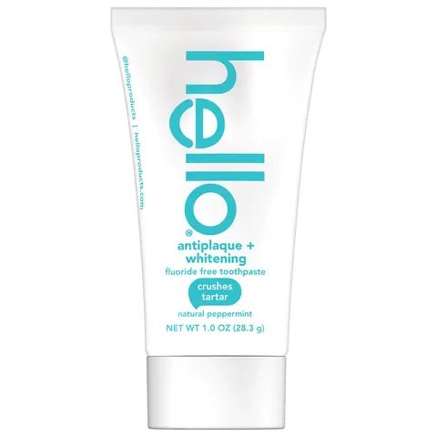 Hello Antiplaque & Whitening Fluoride-Free Travel Toothpaste, Portable Mouth Care Toothpastes for Daily Care, Travel Toiletries to Support Regular Brushing Habits
