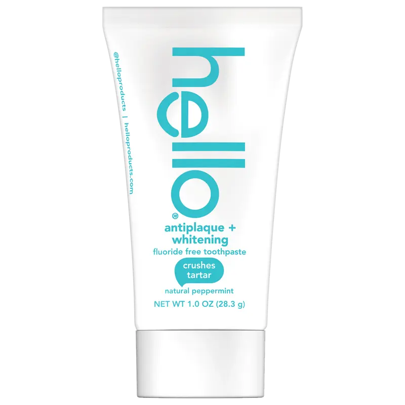 Hello Antiplaque & Whitening Fluoride-Free Travel Toothpaste, Portable Mouth Care Toothpastes for Daily Care, Travel Toiletries to Support Regular Brushing Habits
