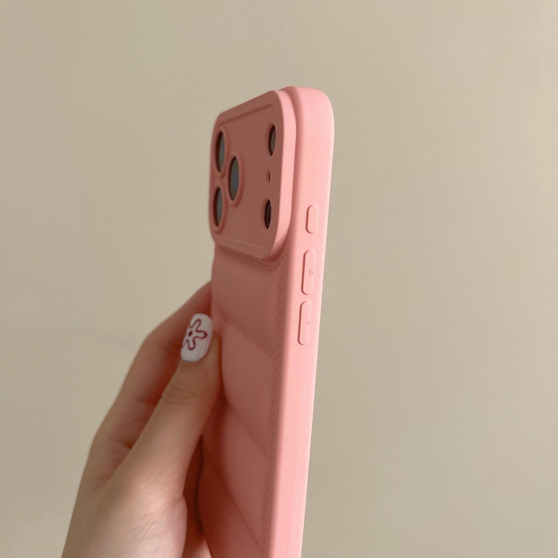 Suitable for Apple 17 Pro, 3D oil-sprayed down jacket phone case, iPhone 8 hand strap, anti-drop liquid 15 protective cover