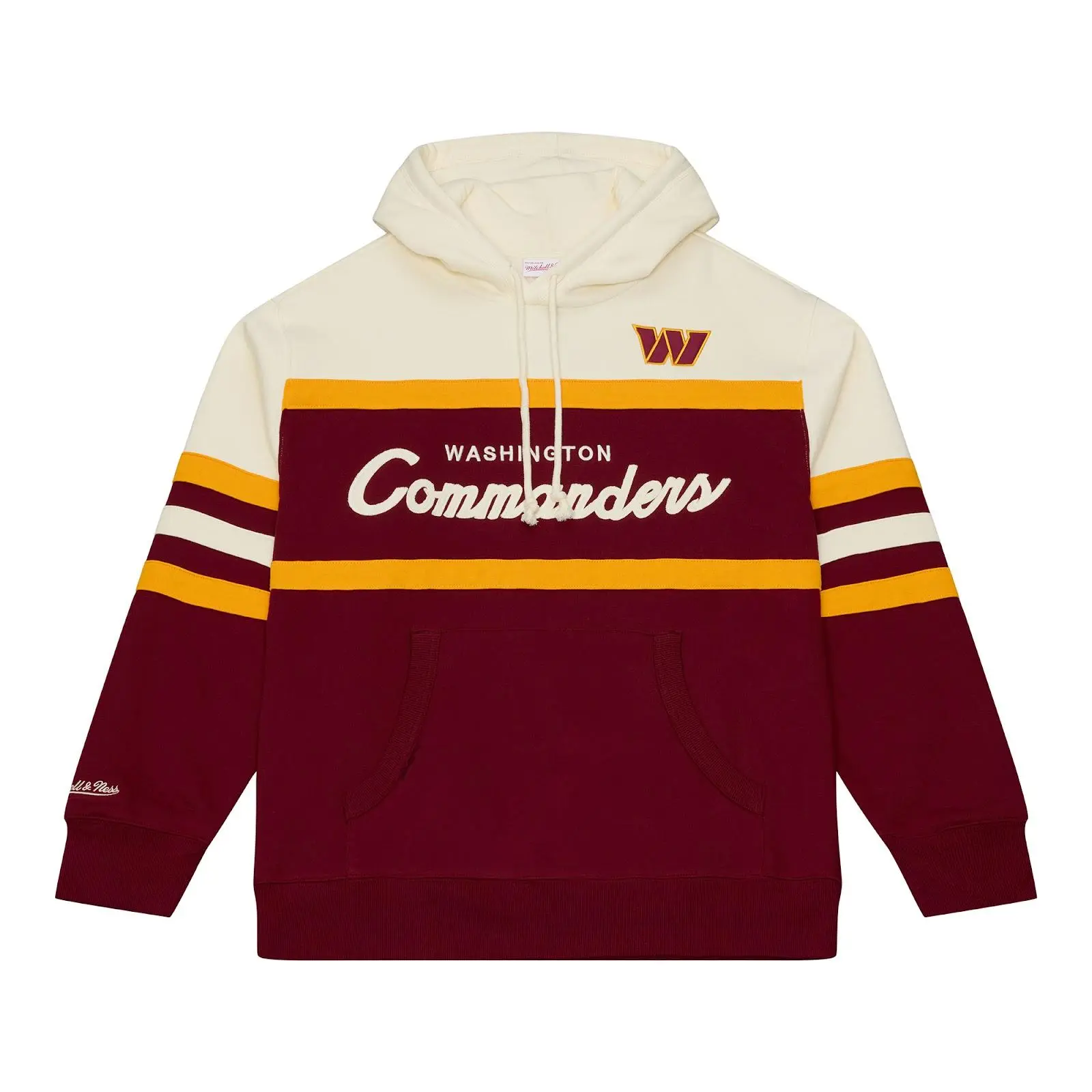 Washington Commanders Burgundy Head Coach Hoodie - Style TH19596 NFL Throwback Sweatshirt Fleece Vintage Fan Gear Mitchell & Ness