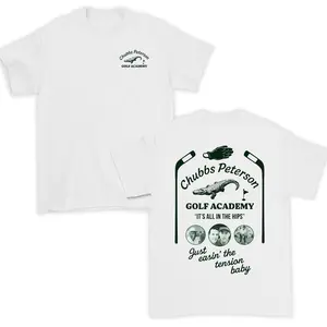Golf Academy T-Shirt for Men and Women, Retro Comedy Tee with Alligator Print, Unisex Cotton Top for Casual Daily Wear